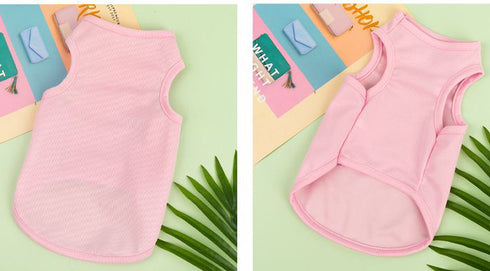 Dogs Puppy Breathable Blank Solid Vest T-Shirts Clothes