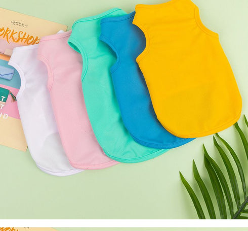 Dogs Puppy Breathable Blank Solid Vest T-Shirts Clothes