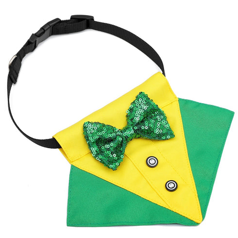 St. Patrick's Day Dog Bandana Collar with Bow Tie