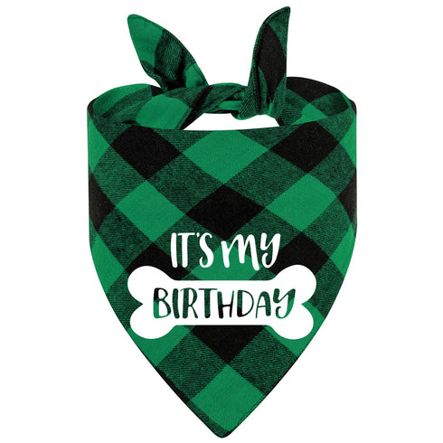 Funny Cute Plaid Dog Scarf for Pet Birthday