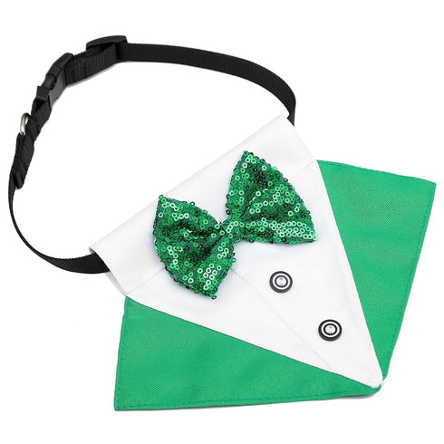 St. Patrick's Day Dog Bandana Collar with Bow Tie