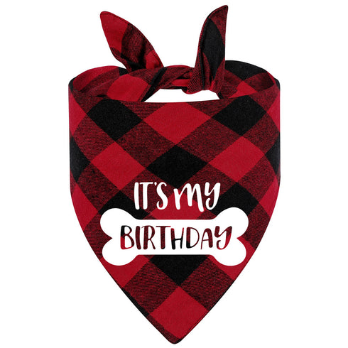 Funny Cute Plaid Dog Scarf for Pet Birthday