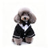Dog Wedding Shirt Formal Tuxedo with Black Tie