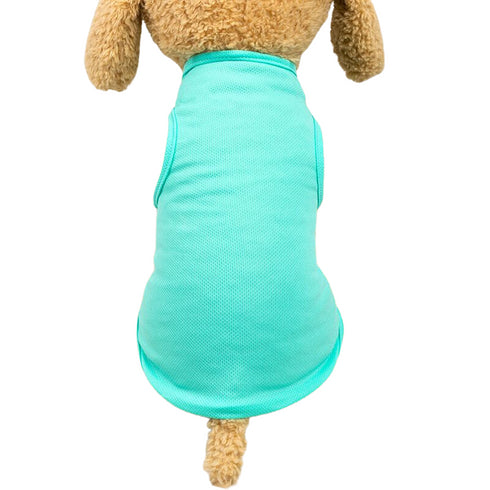 Dogs Puppy Breathable Blank Solid Vest T-Shirts Clothes