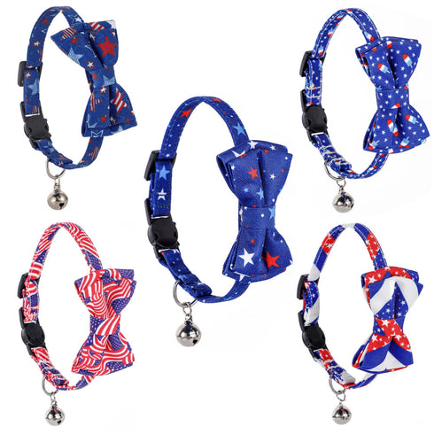 American US Flag Cat Collar and Bow Tie