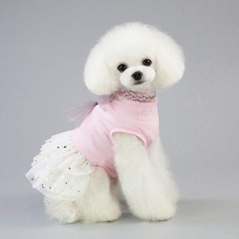 Dog Princess Dress with Rabbit Lace Gauze Skirt