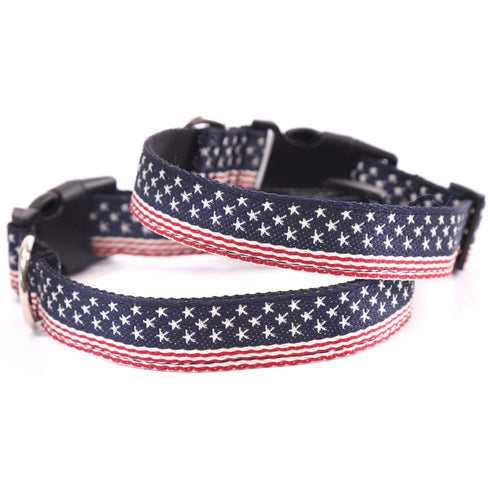 American Flag Dog Collar with Bell