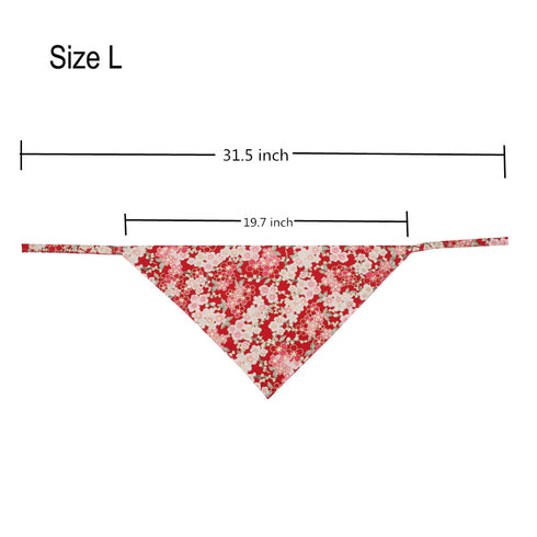 Dog Bandana Flower Print Triangle Scarf