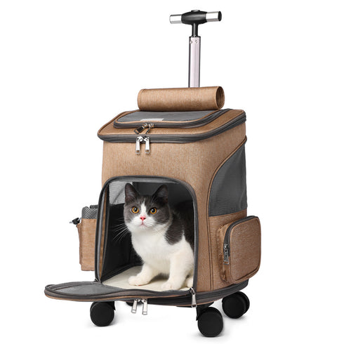 Cat Carrier Travel Rolling Backpack