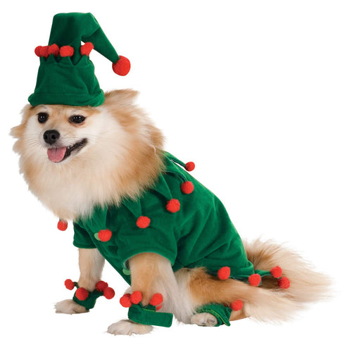 Dog Green Elf Costume with Hat