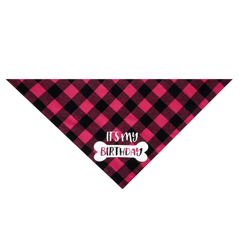 Funny Cute Plaid Dog Scarf for Pet Birthday