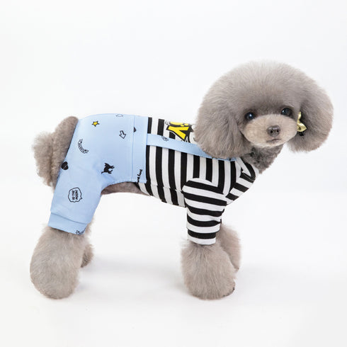 Dog Jumpsuit Striped Soft Puppy Pajamas