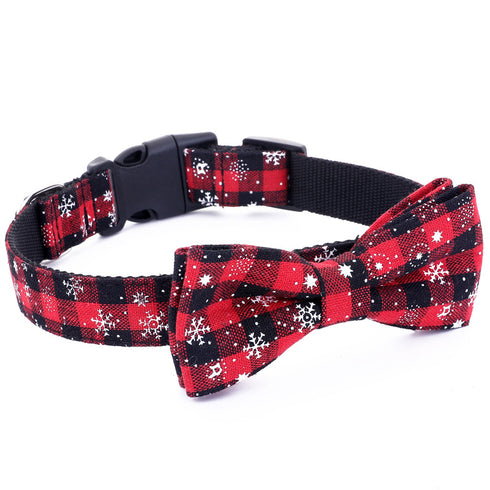 Christmas Classic Plaid Snowflake Dog Collar