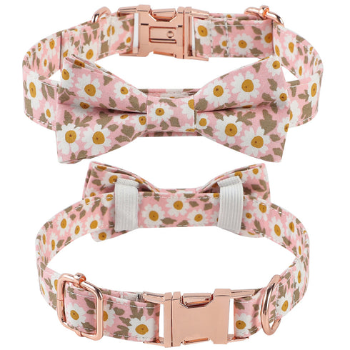 Floral Pattern Adjustable Dog Collar