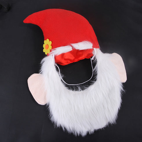 Santa Claus Costume Dog Hat and Beard