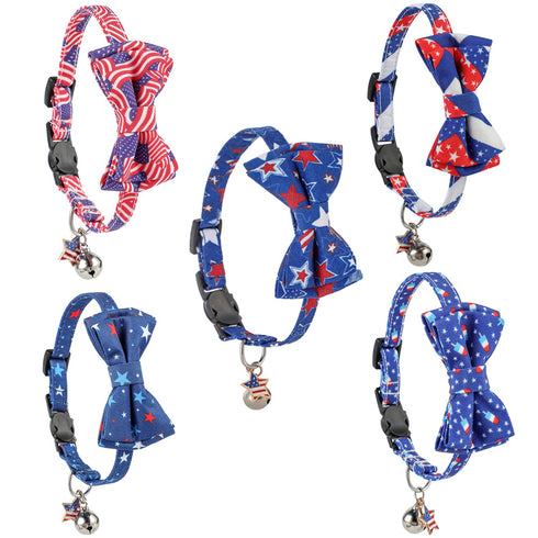Cat Collars Bow Tie 4th of July Independence Day