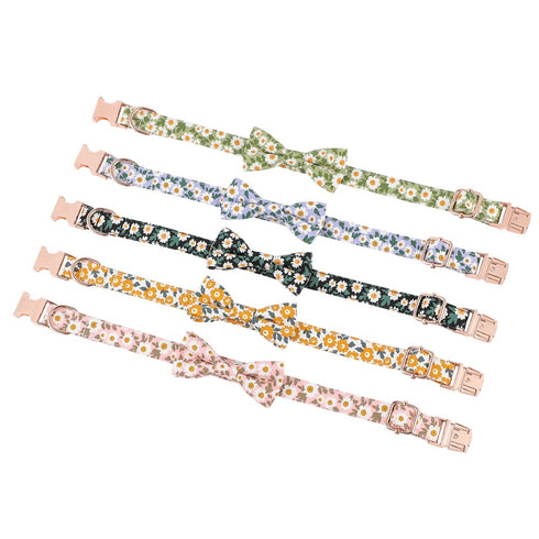 Floral Pattern Adjustable Dog Collar