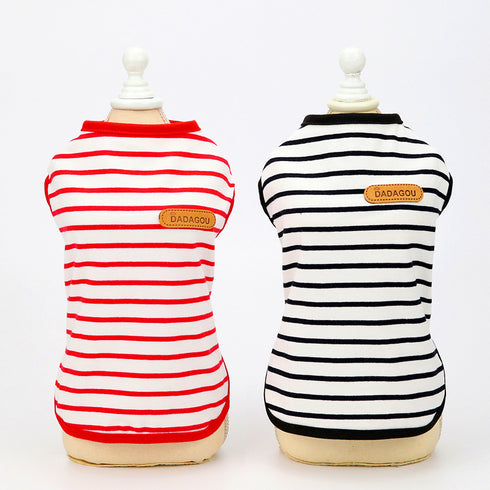 Colorful Dog Vest Dog Striped T-Shirt