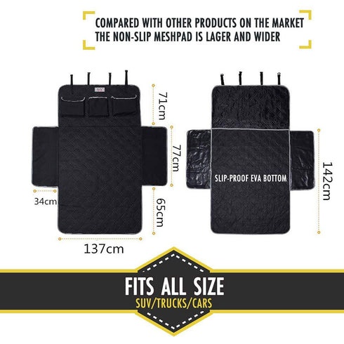 Dog Car Seat Cover for Back Seat with Side Flaps