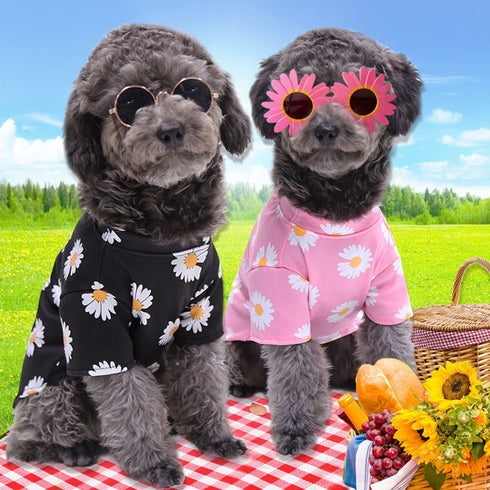 Dog Summer Cute Floral Shirts Clothes