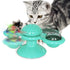 Windmill Cat Toy Built-in Rotating Led Light and Suction Cup Base