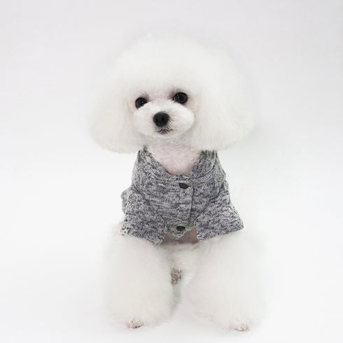 Dog Hoodie with Fish Bone Pattern