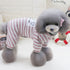 Long Sleeves Dog Pajamas Striped Pet Jumpsuits