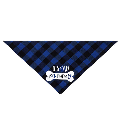 Funny Cute Plaid Dog Scarf for Pet Birthday