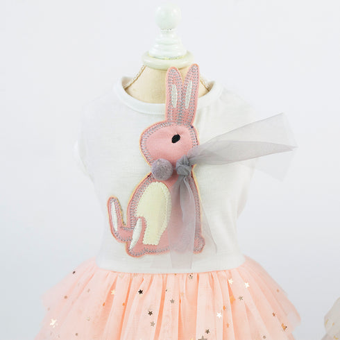 Dog Princess Dress with Rabbit Lace Gauze Skirt