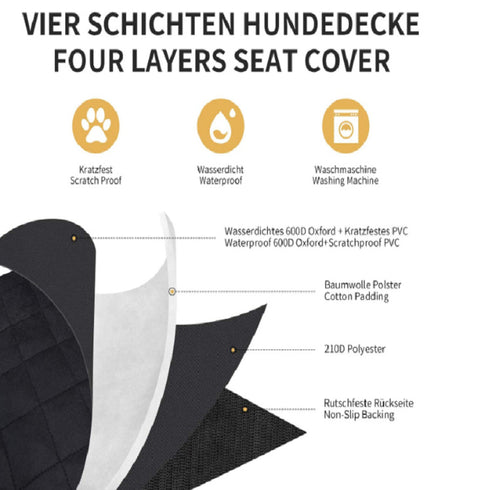 Dog Car Seat Cover for Back Seat with Side Flaps