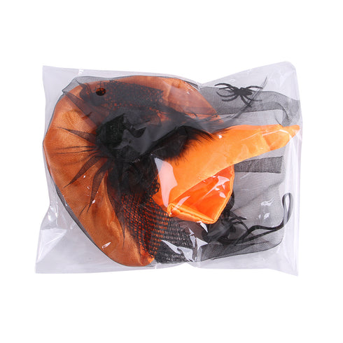 Halloween Purple Spider Witch Mesh Hat