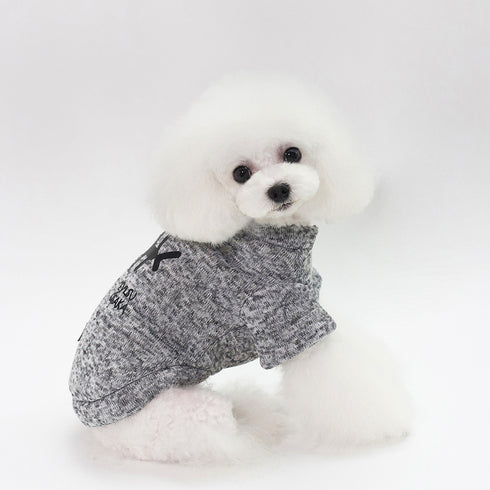 Dog Hoodie with Fish Bone Pattern
