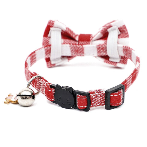 Valentine's Day Plaid Pattern Dog Collar