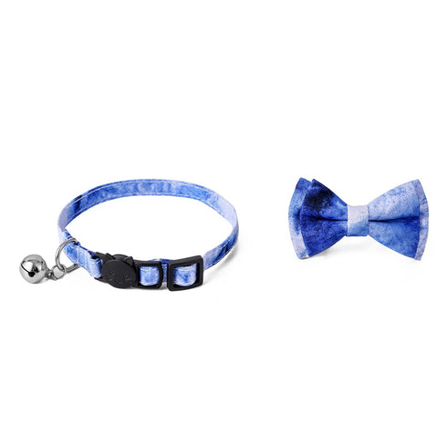 Tie Dye Print Cat Collar with Bell