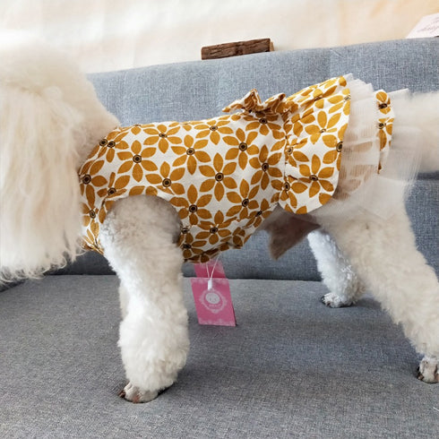 Sweet Pet Clothes with Bowtie Summer Dress