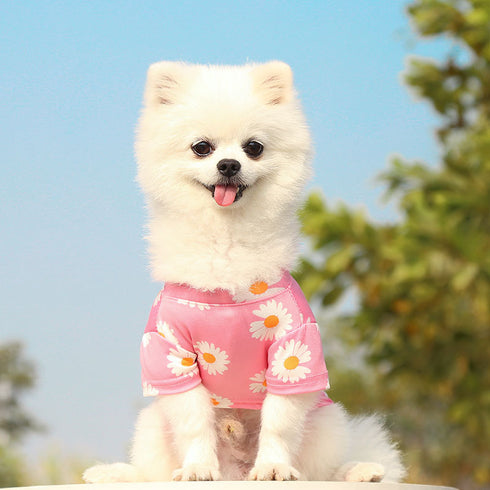 Dog Summer Cute Floral Shirts Clothes