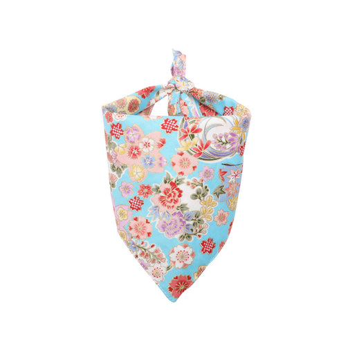 Dog Bandana Flower Print Triangle Scarf