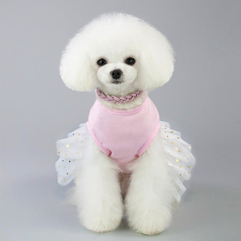 Dog Princess Dress with Rabbit Lace Gauze Skirt