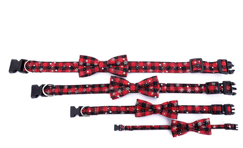 Christmas Classic Plaid Snowflake Dog Collar
