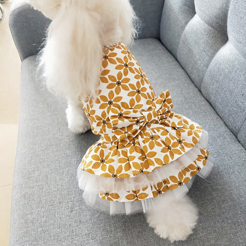 Sweet Pet Clothes with Bowtie Summer Dress