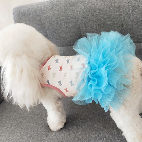 Dog Blue Dresses Party Birthday Pet Apparel