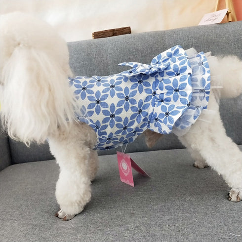 Sweet Pet Clothes with Bowtie Summer Dress