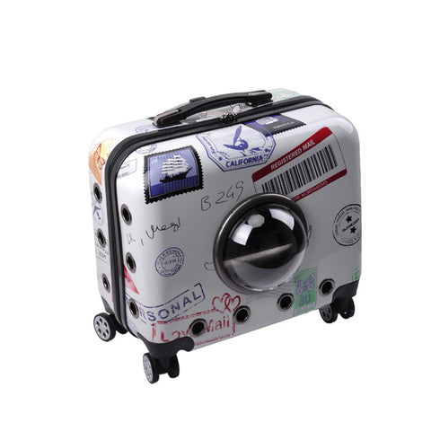 Space Capsule Pet Bubble Carrier Kitty Rolling Bag