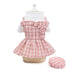 Puppy Plaid Skirt with Hat Party Apparel Outfit