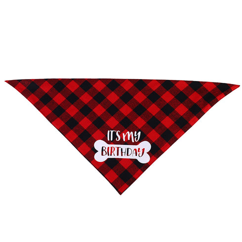 Plaid Painting Dog Birthday Bandana Girl Boy