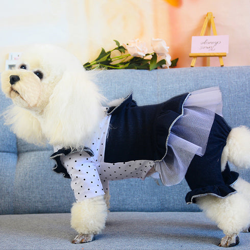 Cute Dot Jean Pet Dress for Dog