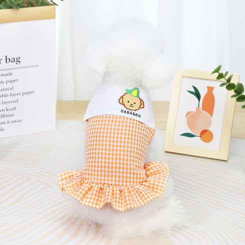 Summer Spring Plaid Lovely Dog Dresses