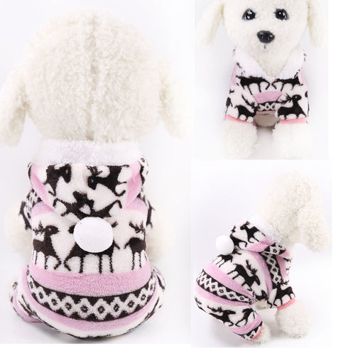 Pet Hoodies Jumpsuit Dogs Flannel Pajamas