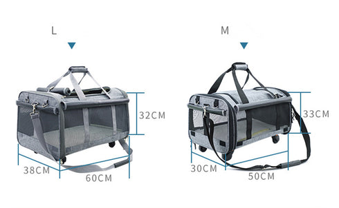 Pet Rolling Carrier with Detachable Wheels