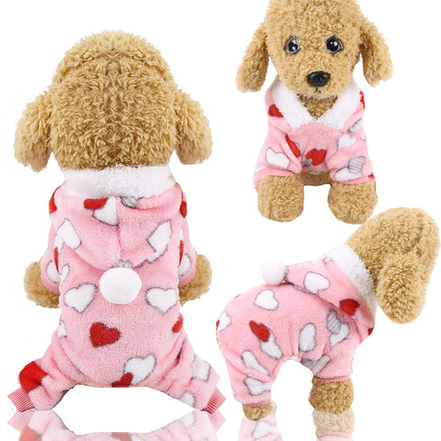 Pet Hoodies Jumpsuit Dogs Flannel Pajamas